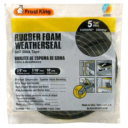 Thermwell Products Thermwell R738H Sponge Rubber Weather-Strip Tape; Black 193987
